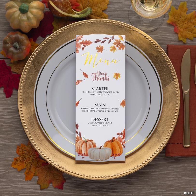 Personalized Thanksgiving Meal Cardstock Menu Cards - 13 pc Image