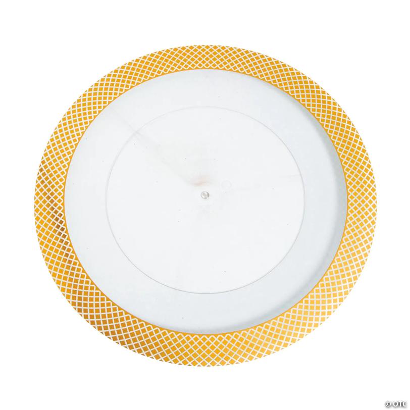 Gold Diamond Rim Clear Chargers - 12 Ct. Image