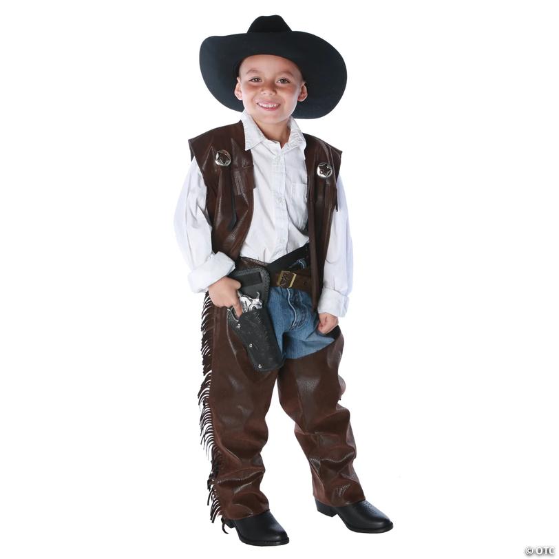 Boy's Cowboy Chaps &amp; Vest Costume Image
