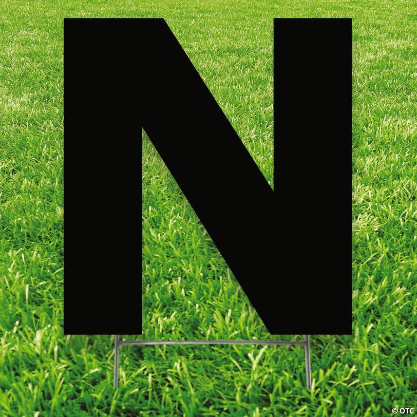 20" x 20" Black Letter N Yard Sign Image