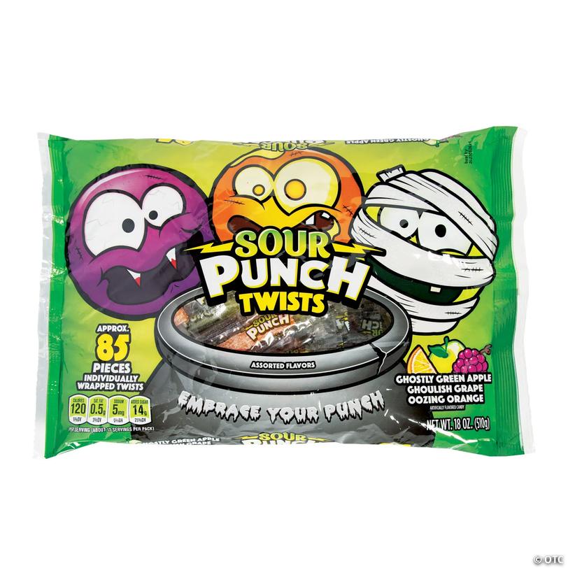 Sour Punch<sup>&amp;#174;</sup> Licorice Twists Halloween Candy - 18 oz, 85 pc Image