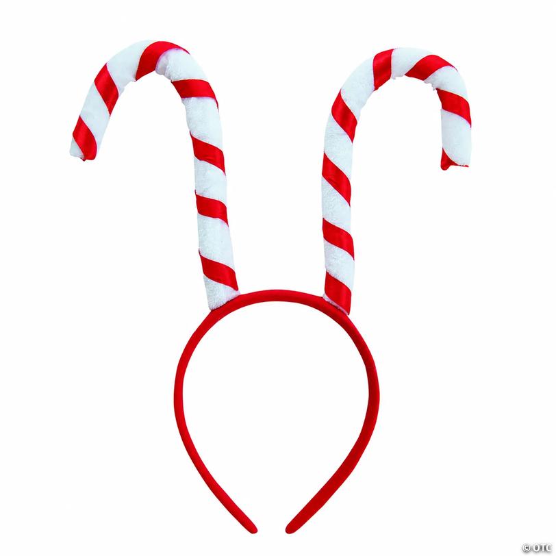 Classic Candy Cane &amp; Holly Headbands - 12 pc Image