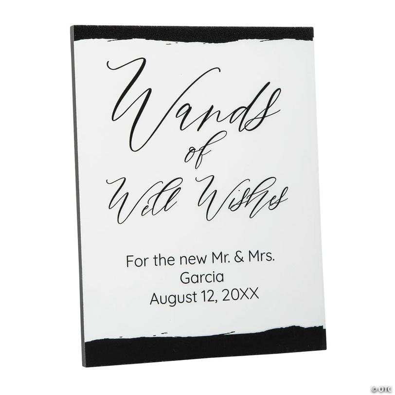 Personalized Ribbon Wand Favor Tabletop Sign Image