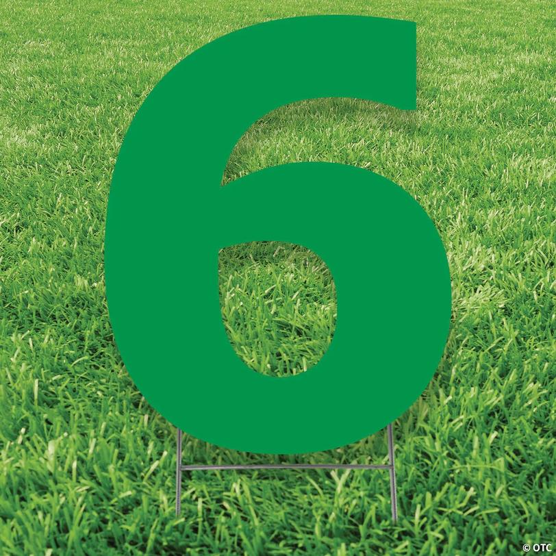 20" x 20" Green Number 6 Yard Sign Image