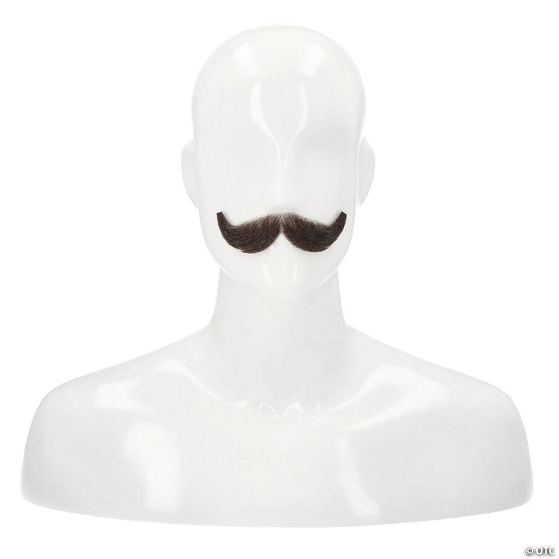 Adults Human Hair English Mustache Medium Brown 4 Image