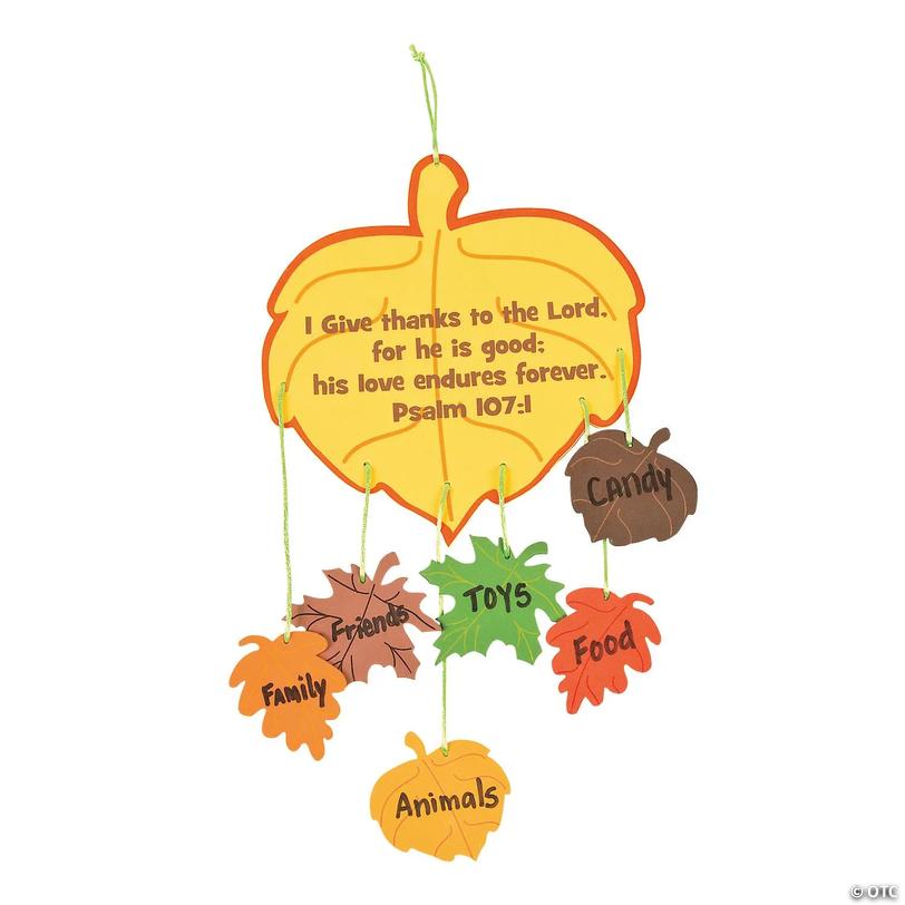 Thankful Leaves Religious Fall Foam Mobile Craft Kit - Makes 12 Image