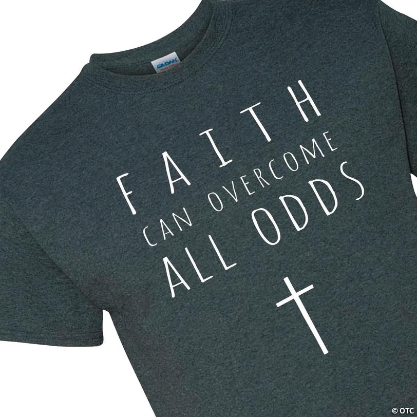 Faith Overcomes Adults T-Shirt - Large Image