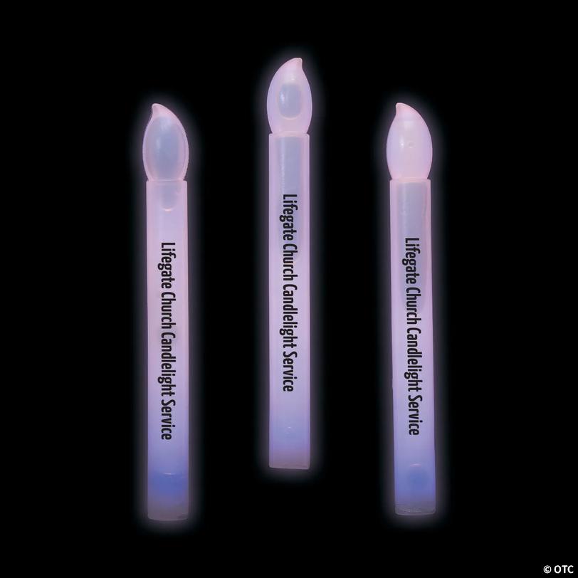 Bulk 48 Pc. Personalized Candle Glow Sticks Image