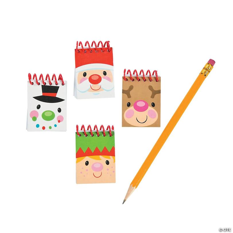 Bulk Mini Cheery Christmas Spiral Notepads - 48 pc Image