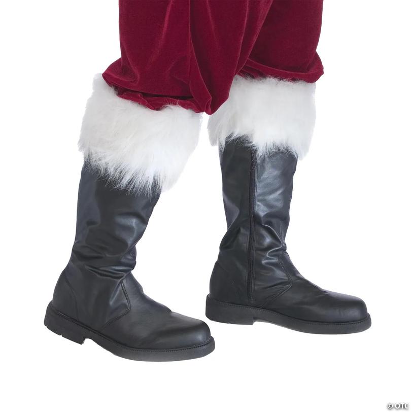 Professional Wide Calf Santa Boots with White Cuff Image