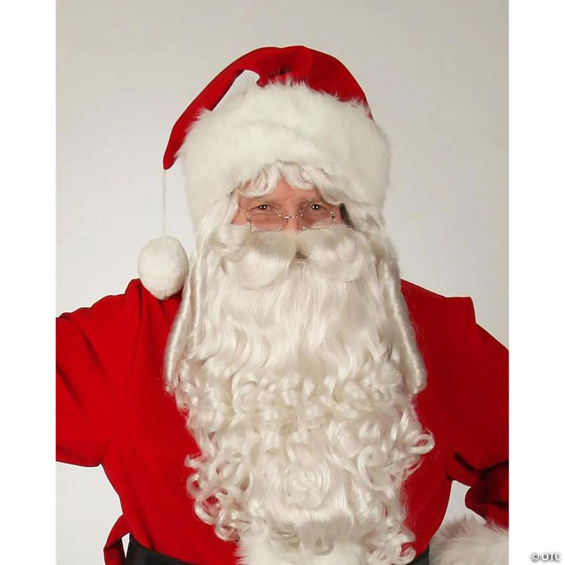 Adults Regal Red Velvet Santa Hat - Large Image