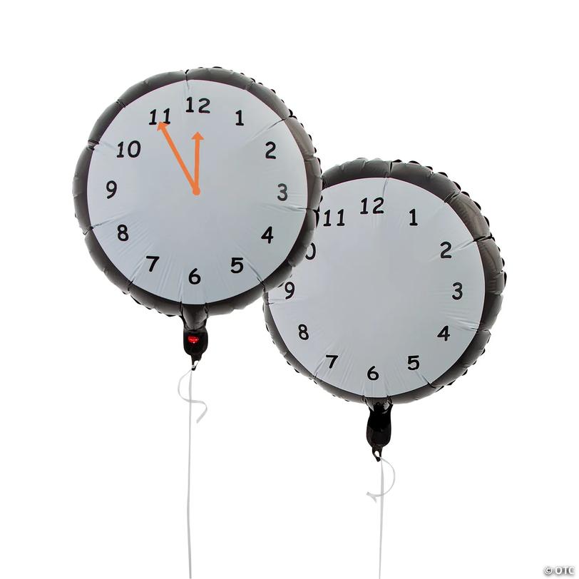 Countdown Clock New Year's Eve Mylar Balloons - 18", 6 pc Image