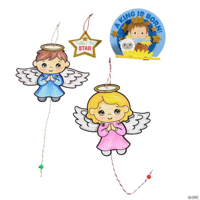 3 1/4" &amp;#8211; 12" Religious Christmas Nativity Craft Kit Assortment - Makes 12 Image