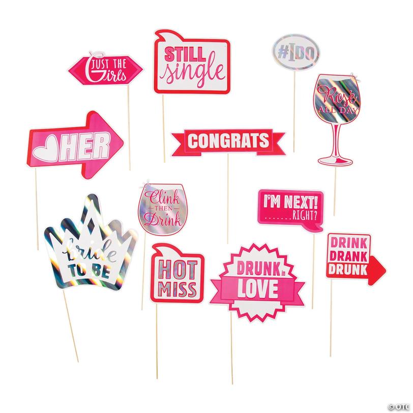 Bachelorette Party Photo Stick Props - 12 Pc. Image