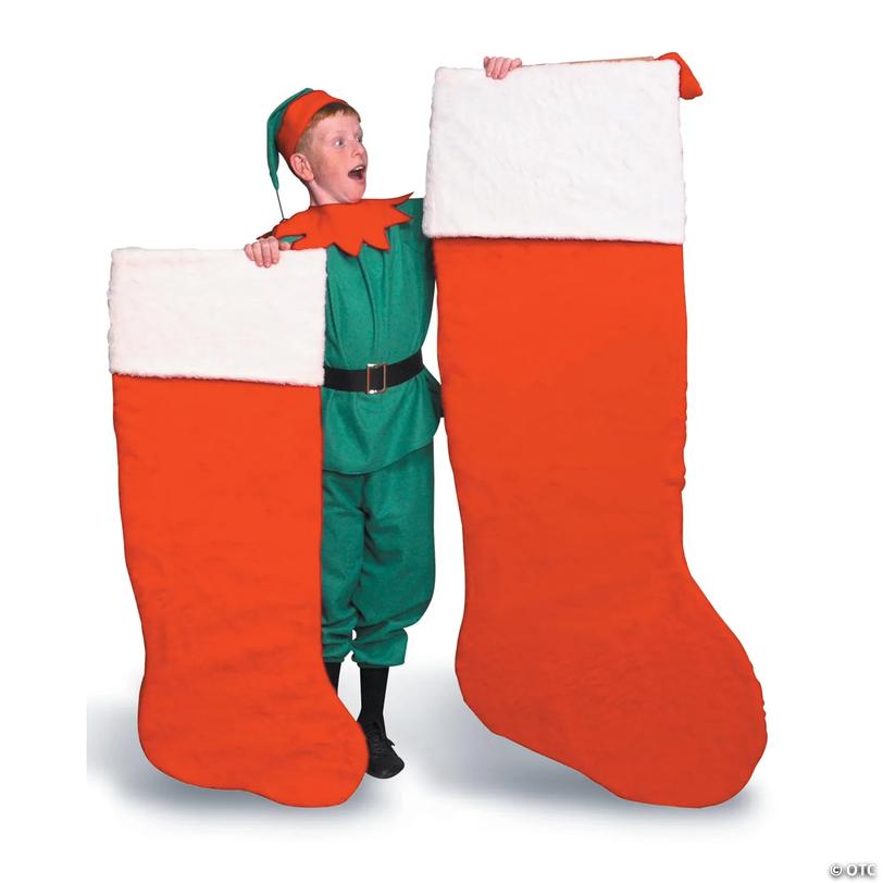 Giant Plush Santa Christmas Stocking Image