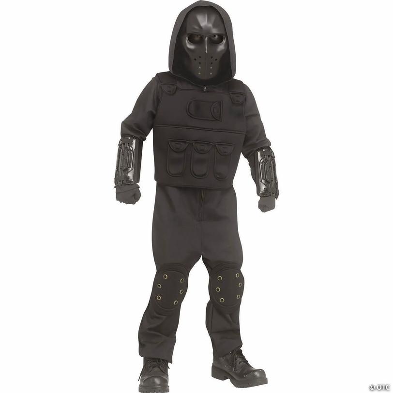 Kids Warcore Fighter Hooded Jumpsuit Costume - Medium 8-10 Image