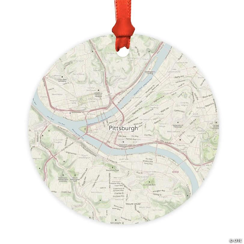 MDF Ornament Pittsburgh/Pennsylvania Map | Oriental Trading