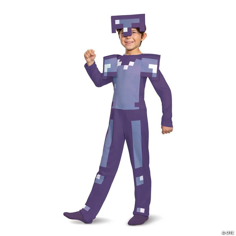 Kids Classic Minecraft&amp;#8482; Enchanted Armor Jumpsuit Costume - Large 10-12 Image