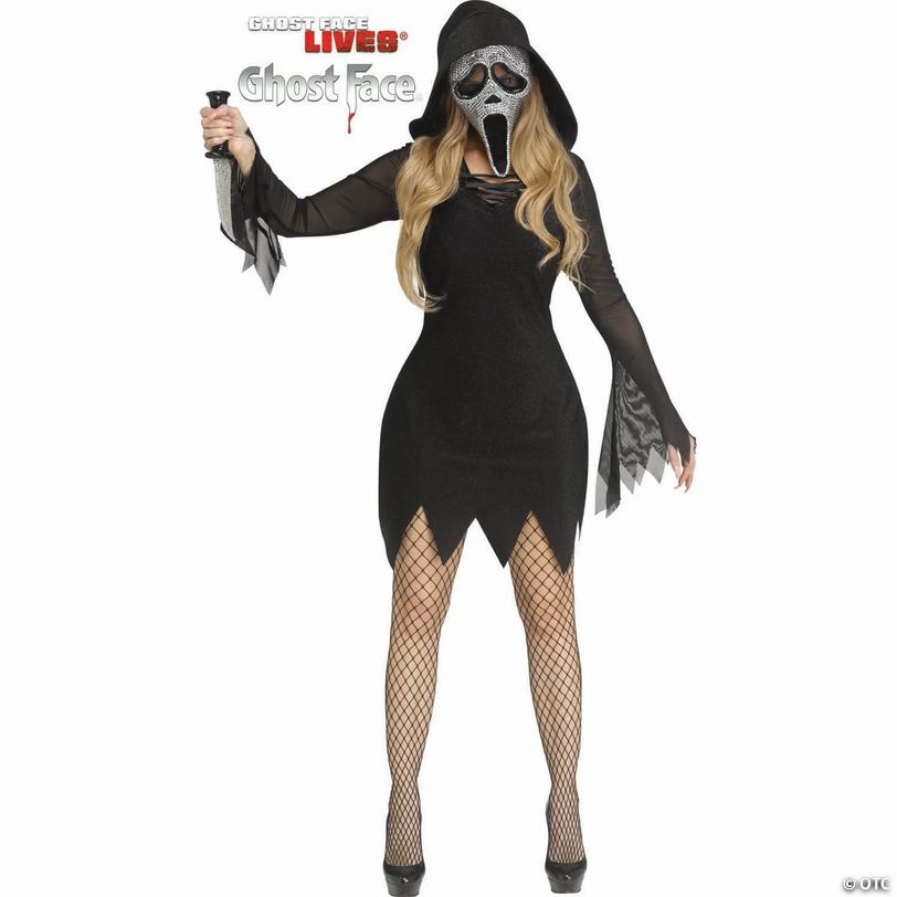 Women&amp;#8217;s Scream&amp;#8482; Ghost Face<sup>&amp;#174;</sup> Bling Costume - Medium/Large 10-14 Image