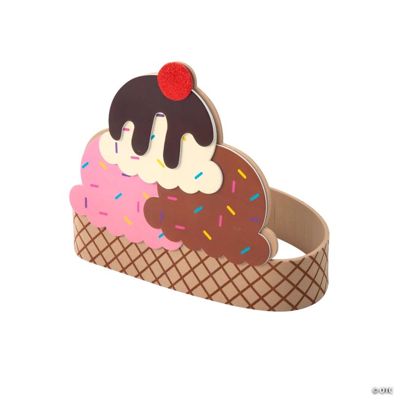 7 1/2" x 6 1/2" Ice Cream Headband Craft Kit &amp;#8211; Makes 12 Image