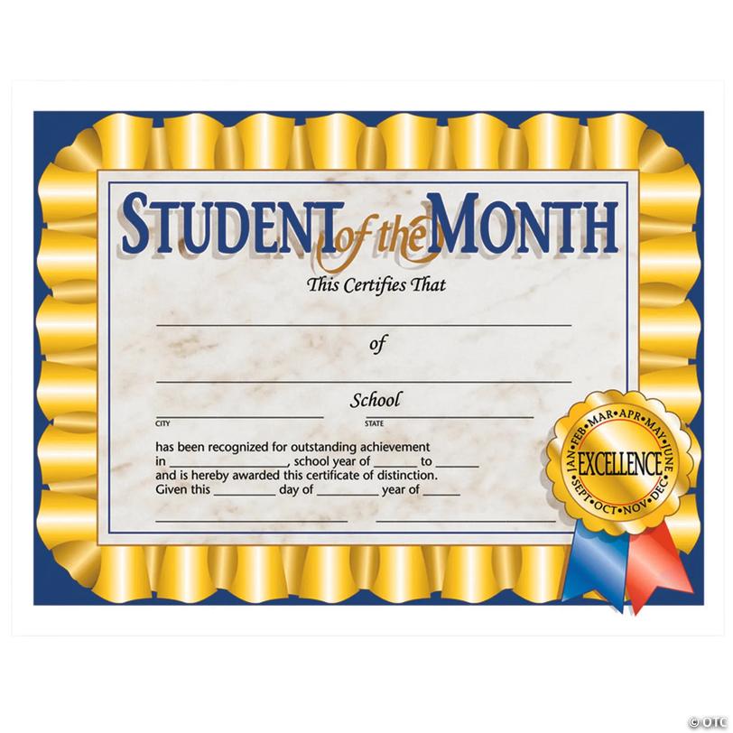 Hayes<sup>&amp;#174;</sup> Student of the Month Certificates - 30 Pc. Image