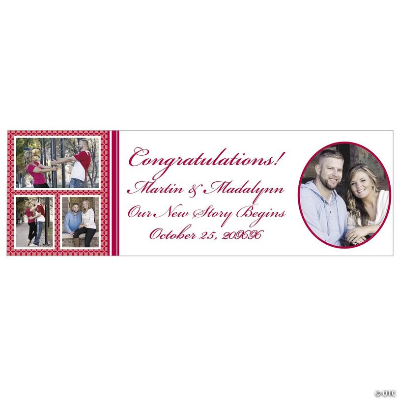 72" x 23" Four-Image Wedding Photo Custom Banner Image