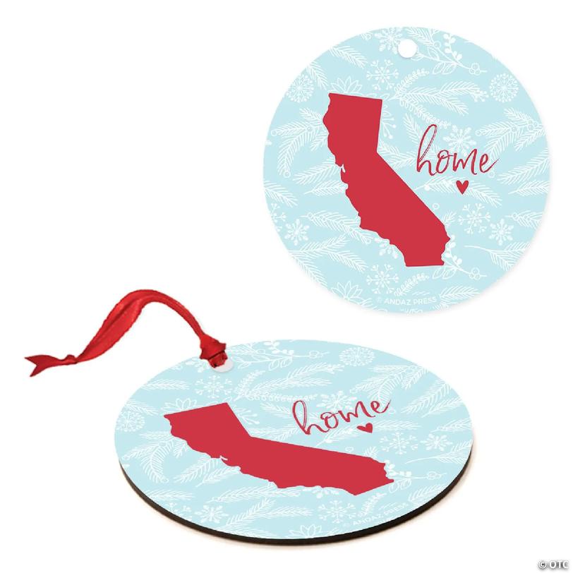 MDF Ornament California Home Blue/Red | Oriental Trading