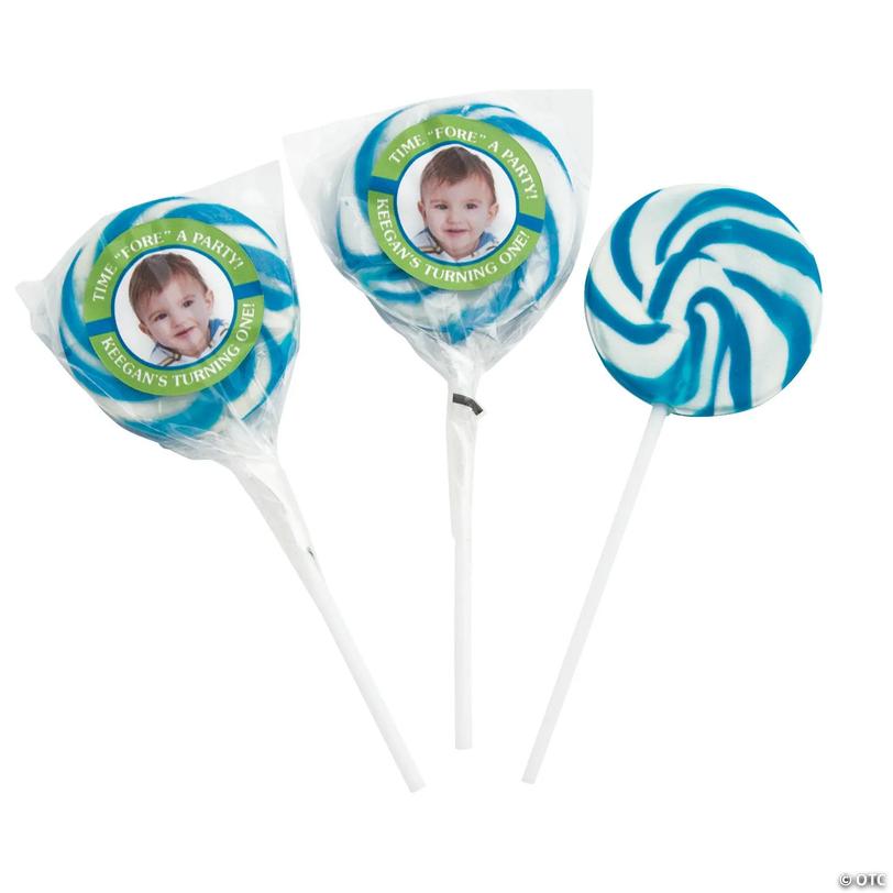 Hole-in-One Custom Photo Swirl Lollipops - 24 Pc. Image