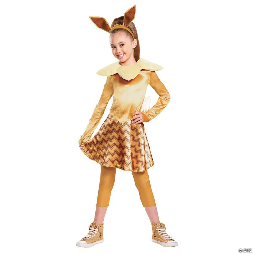 Girl's Deluxe Pokemon Eevee Costume - Small Image