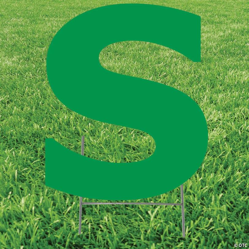 20" x 20" Green Letter S Yard Sign Image