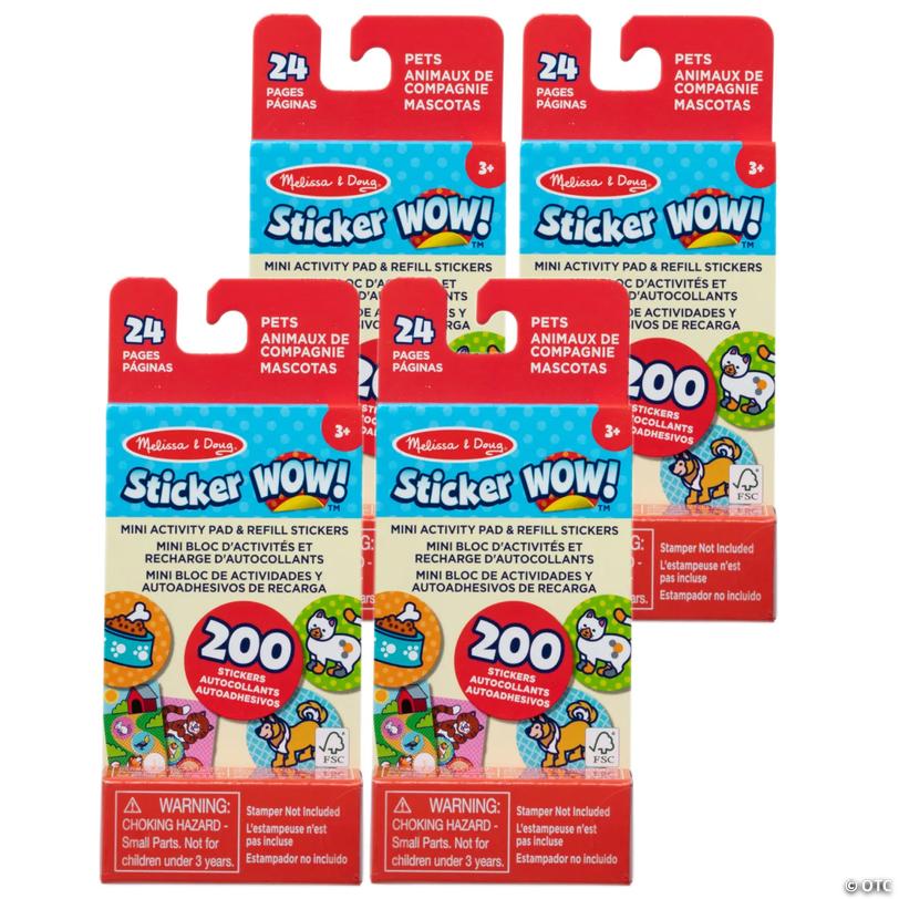 Melissa &amp; Doug Sticker WOW! Mini Activity Pad with Refill Stickers - Pets, 4 Sets Image