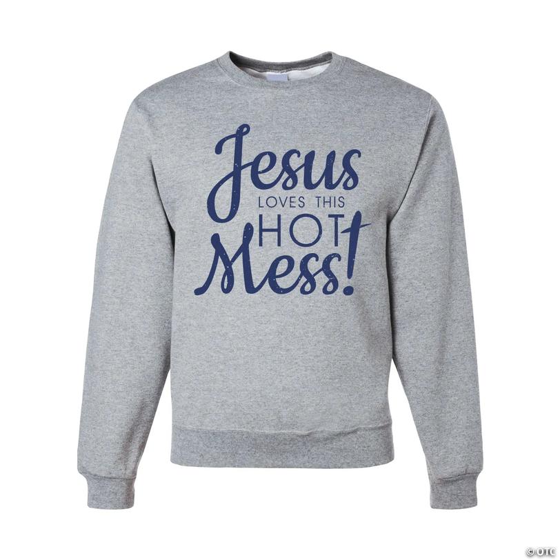 Jesus Loves This Hot Mess Women&amp;#8217;s Sweatshirt - 2XL Image