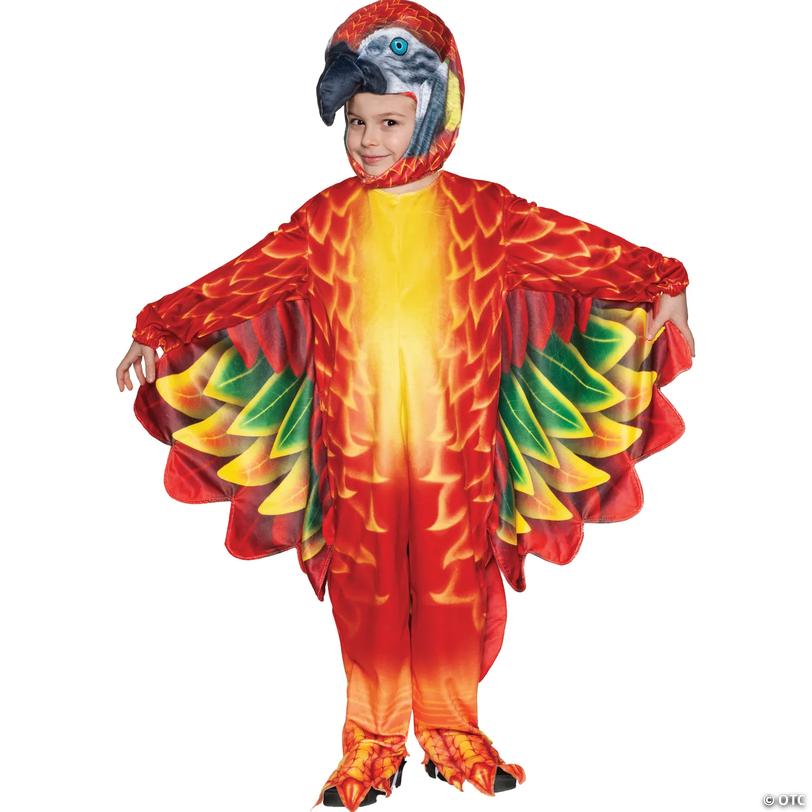 Toddler Printed Red Parrot Jumpsuit Costume - 2T-4T Image