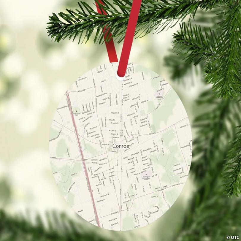 MDF Ornament Conroe Texas Map | Oriental Trading