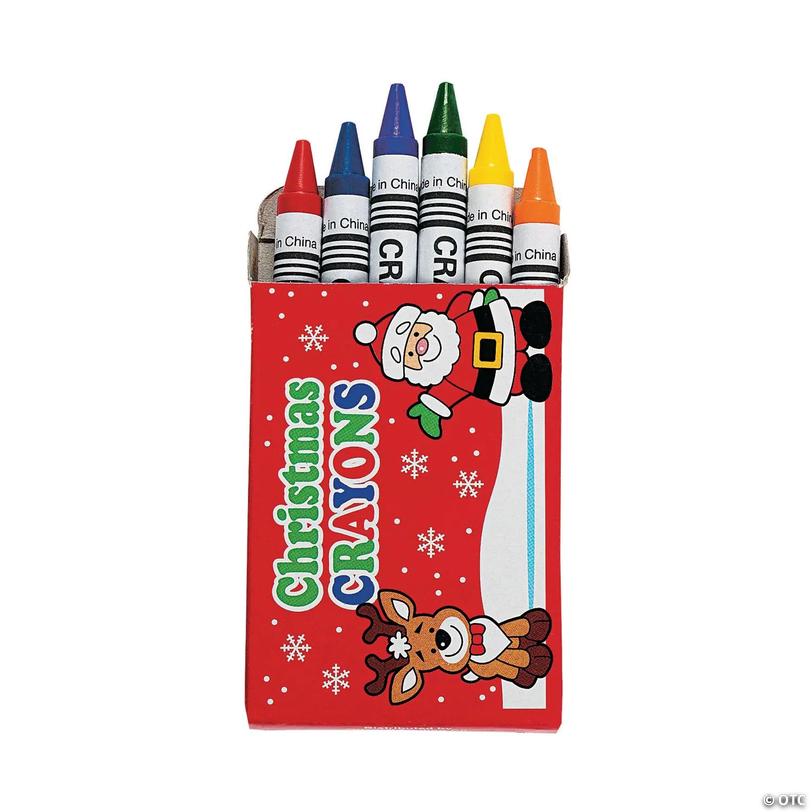 6-Color Christmas Classic Pointed Crayons - 24 Boxes Image