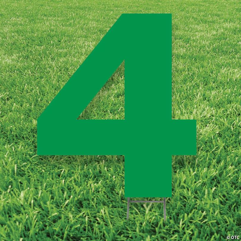20" x 20" Green Number 4 Yard Sign Image