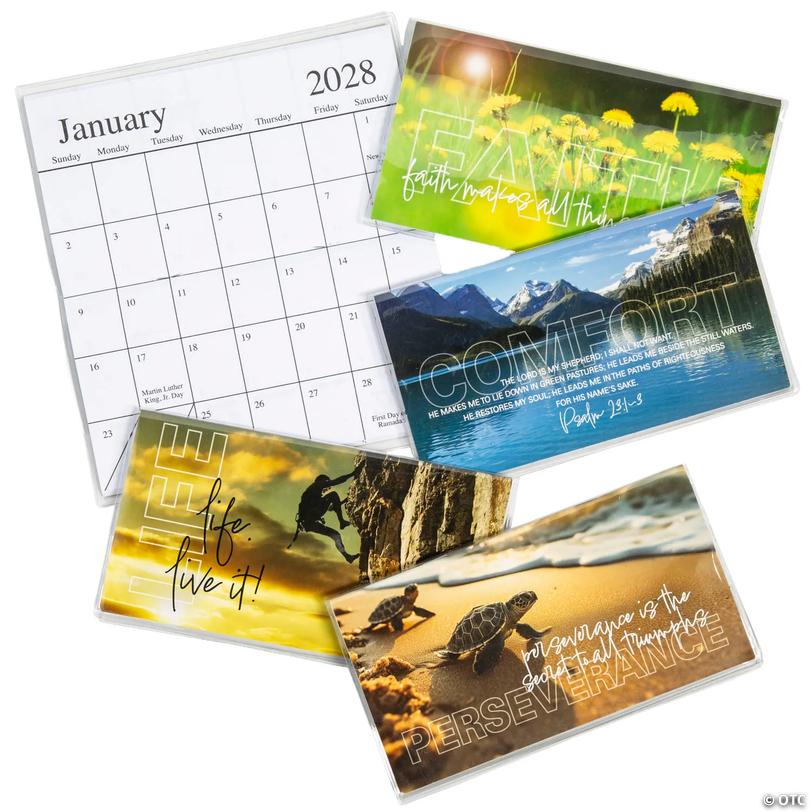 2027-2028 Inspirational Religious Pocket Planner Calendars &amp;#8211; 12 pc Image
