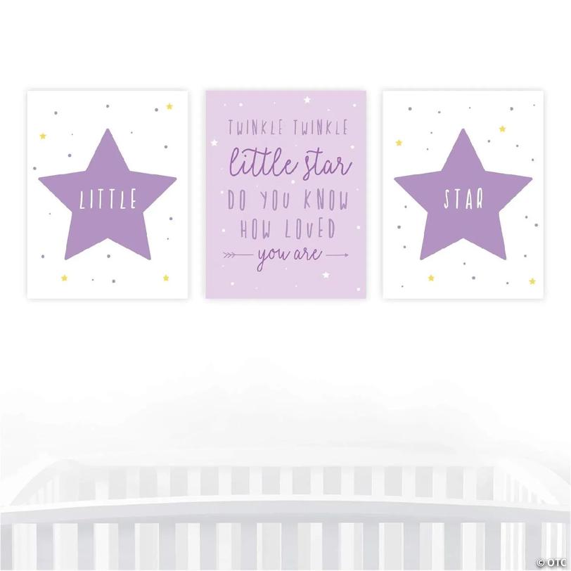Twinkle Star Lavender Nursery 8.5x11in Image