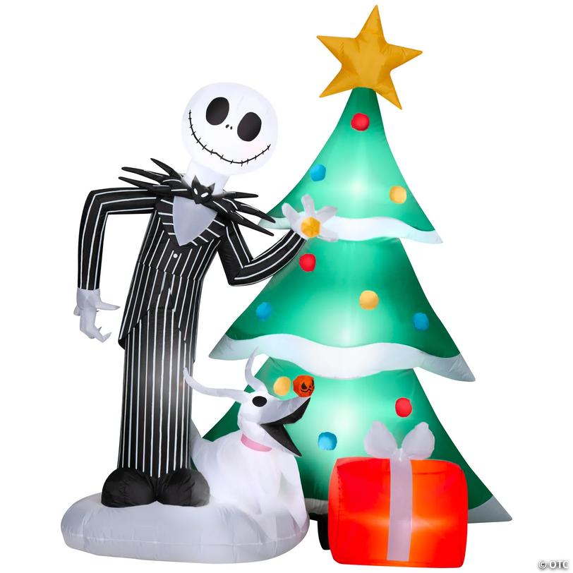 The Nightmare Before Christmas Airblown<sup>&amp;#174;</sup> Light-Up Jack &amp; Zero with Tree Inflatable - 6 ft Image