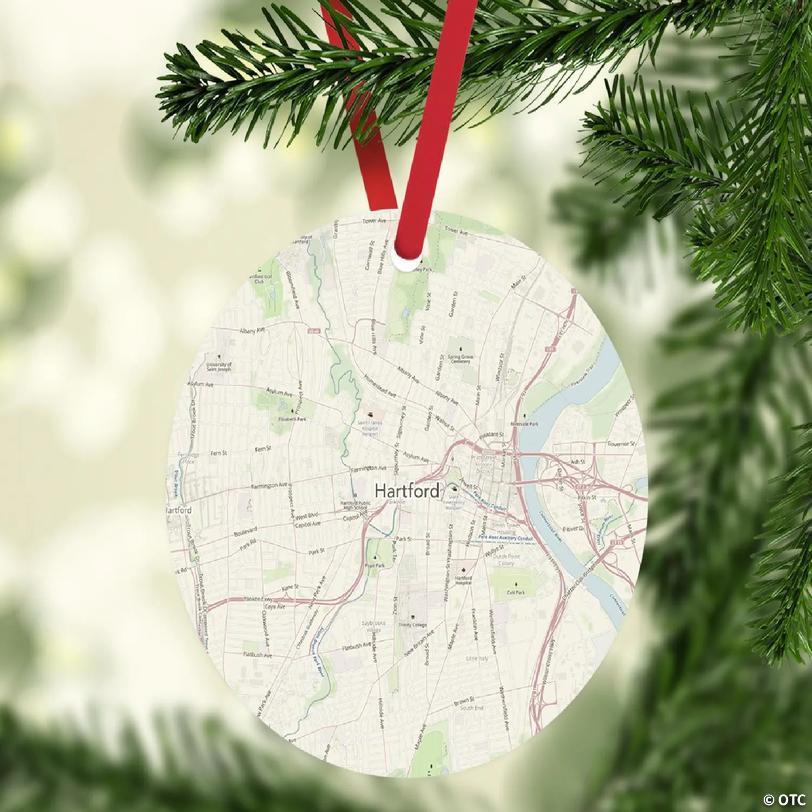 MDF Ornament Hartford Connecticut Map | Oriental Trading