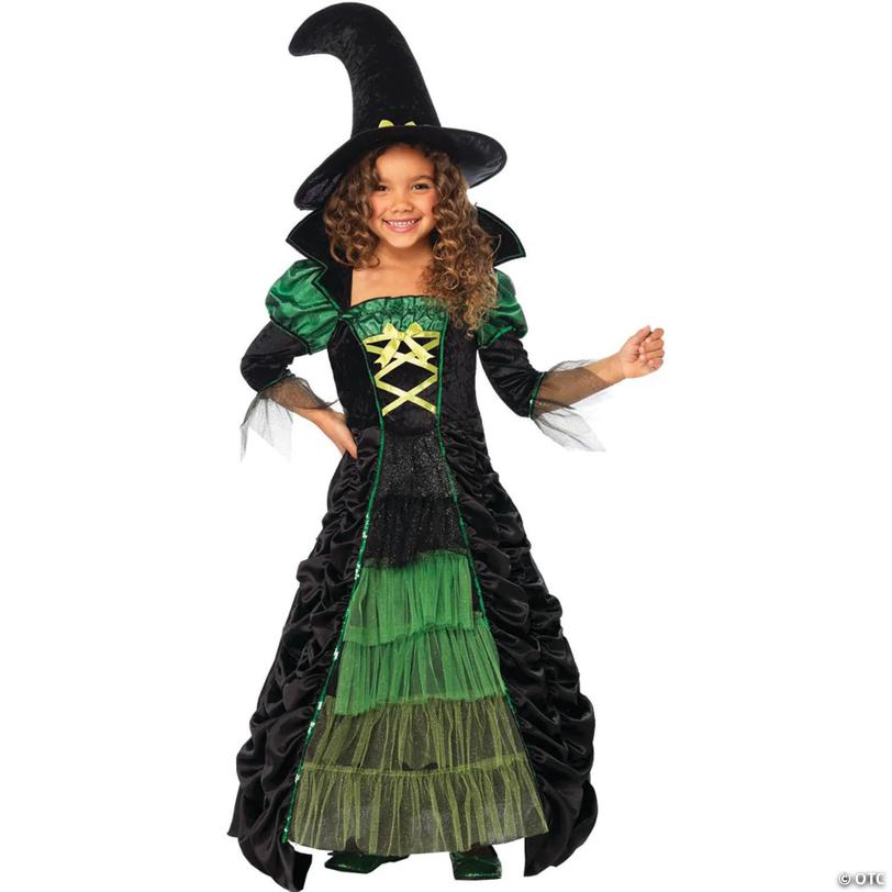 Girl&amp;#8217;s Storybook Witch Costume - Large Image
