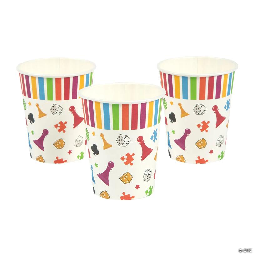 9 oz. Game Night Board Game Pieces Disposable Paper Cups - 8 Ct. Image