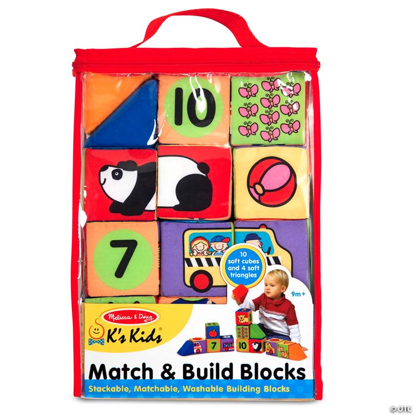 Melissa &amp; Doug Match &amp; Build Soft Blocks, 14 Pieces Image