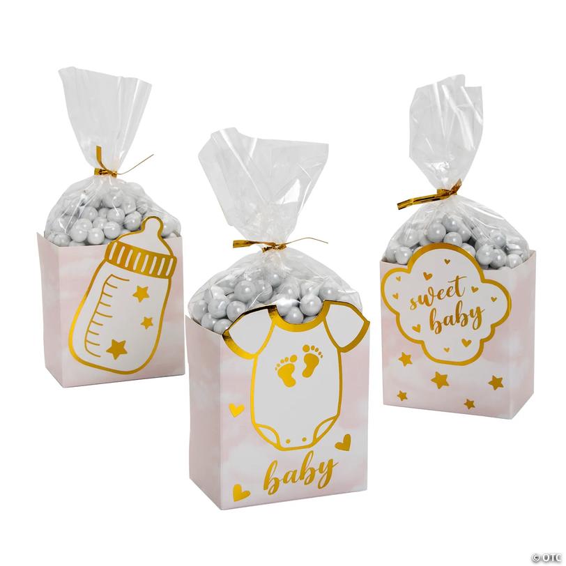 Pink 36 Pc. Baby Shower Treat Container Kit - Makes 12 Image