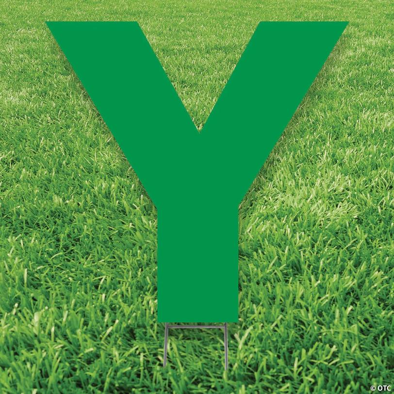 20" x 20" Green Letter Y Yard Sign Image