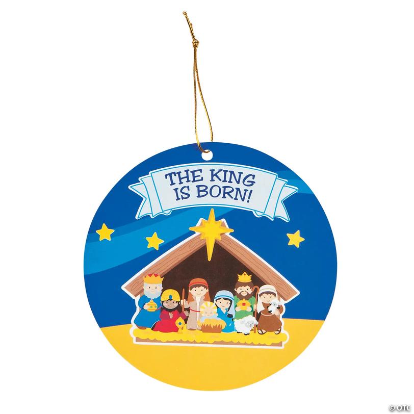 Nativity Religious Sticker Scene Christmas Ornaments - 24 pc Image