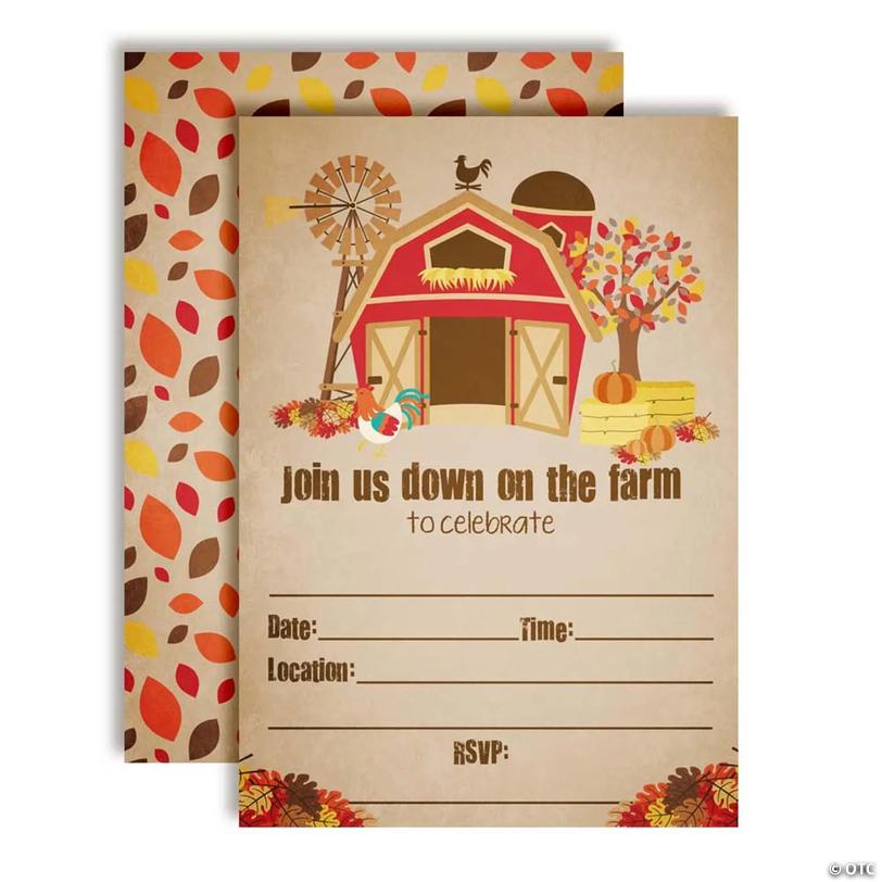 Rustic Fall Farm Party Invitations 40pc. by AmandaCreation | Oriental ...