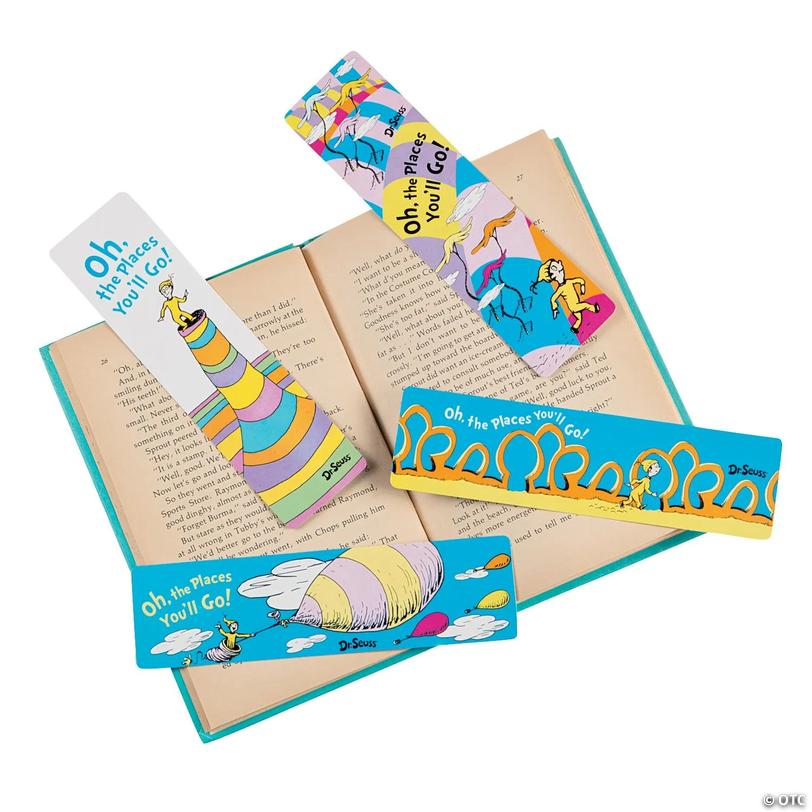 2" x 7 1/4" Bulk 50 Pc. Dr. Seuss&amp;#8482; Oh, the Places You&amp;#8217;ll Go Cardstock Bookmark Assortment Image