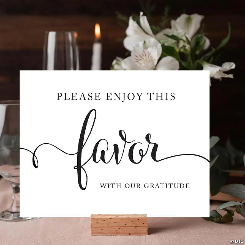 Formal Black White Favor Sign 8.5x11 | Oriental Trading