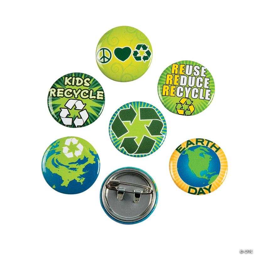 Bulk 48 Pc. Earth Day &amp; Recycle Mini Buttons Image